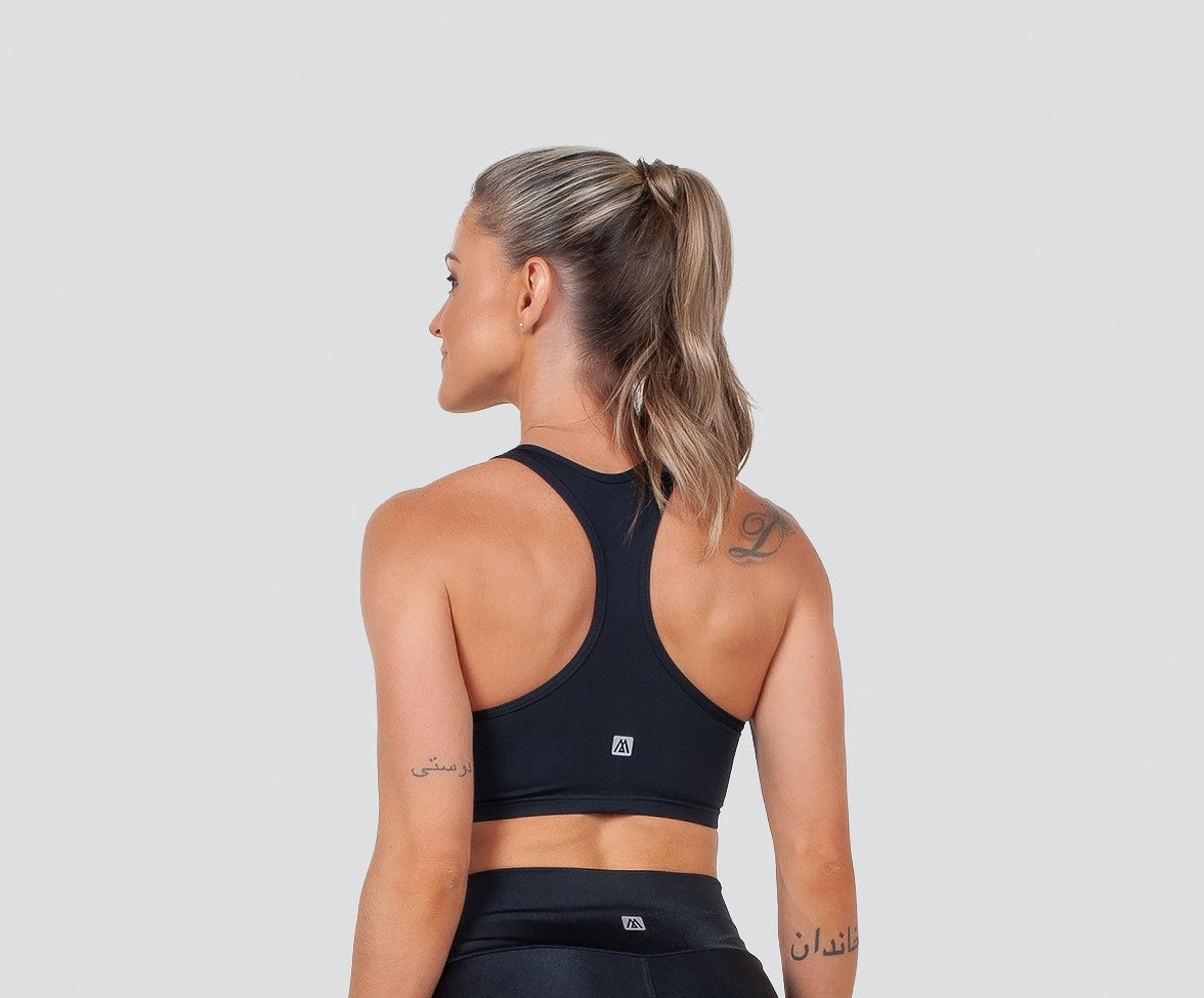 Black T-Back Sports Fitness Basic Bra with Removable Cup