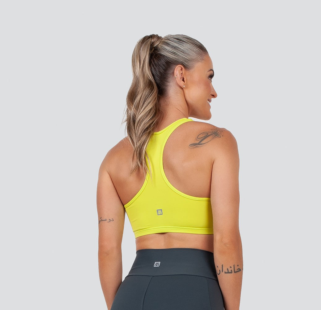 Lemon T-Back Sports Fitness Basic Bra with Removable Cup